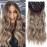4PCS Clip in Hair Extensions 20 Inches Long Blonde Soft Wavy Clip in Synthetic Hair Extensions for Women (Ombre Chocolate Brown Mix Ash Blonde, R6/88)