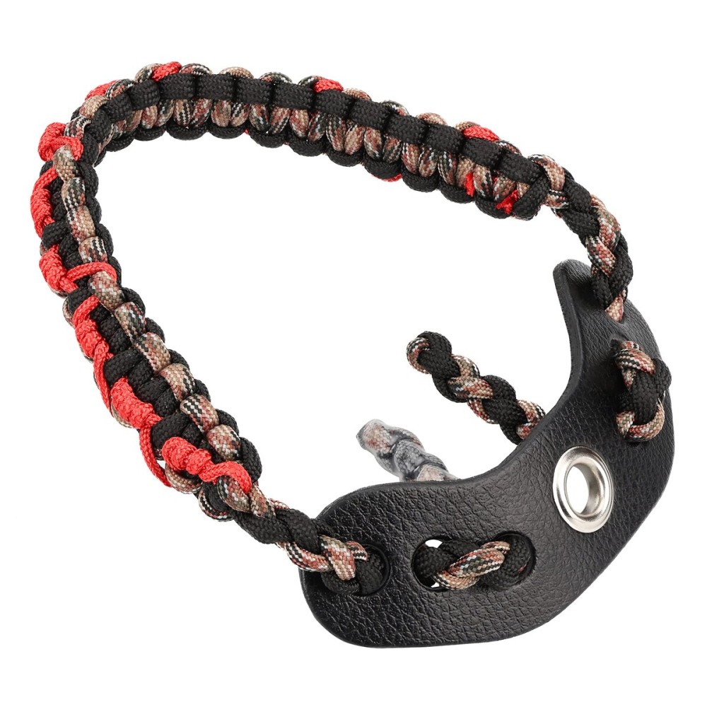 SUNYA Archery Bow Wrist Sling, 550 Paracord Strap Comfortable on Hand.100% Full Grain Leather Yoke, Multiple Camo Colors.Fit Compound Bow Stabilizer & Recurve. (Ingram-4)