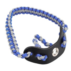 SUNYA Archery Bow Wrist Sling, 550 Paracord Strap Comfortable on Hand.100% Full Grain Leather Yoke, Multiple Camo Colors.Fit Compound Bow Stabilizer & Recurve. (Halo 47)