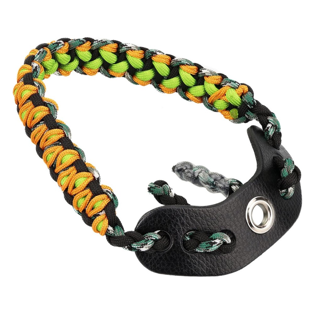 SUNYA Archery Bow Wrist Sling, 550 Paracord Strap Comfortable on Hand.100% Full Grain Leather Yoke, Multiple Camo Colors.Fit Compound Bow Stabilizer & Recurve. (Venom-A3)