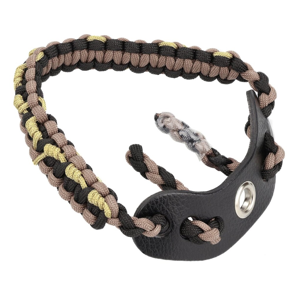 SUNYA Archery Bow Wrist Sling, 550 Paracord Strap Comfortable on Hand.100% Full Grain Leather Yoke, Multiple Camo Colors.Fit Compound Bow Stabilizer & Recurve. (Ingram-3)