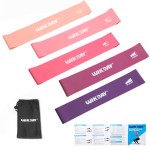 WIKDAY Resistance Bands for Working Out Exercise Loop Bands Workout Bands Set for Men Women Body Stretching, Training, Home Workout, Physical Therapy, Booty Legs, Set of 5 (Pink)