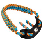 SUNYA Archery Bow Wrist Sling, 550 Paracord Strap Comfortable on Hand.100% Full Grain Leather Yoke, Multiple Camo Colors.Fit Compound Bow Stabilizer & Recurve. (Maya)