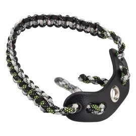 SUNYA Archery Bow Wrist Sling, 550 Paracord Strap Comfortable on Hand.100% Full Grain Leather Yoke, Multiple Camo Colors.Fit Compound Bow Stabilizer & Recurve. (Halo 49)