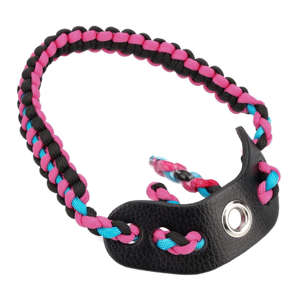 SUNYA Archery Bow Wrist Sling, 550 Paracord Strap Comfortable on Hand.100% Full Grain Leather Yoke, Multiple Camo Colors.Fit Compound Bow Stabilizer & Recurve. (Halo 46)