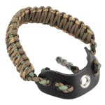 SUNYA Archery Bow Wrist Sling, 550 Paracord Strap Comfortable on Hand.100% Full Grain Leather Yoke, Multiple Camo Colors.Fit Compound Bow Stabilizer & Recurve. (Iron Rider 42)