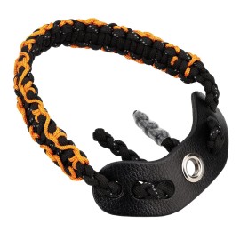 SUNYA Archery Bow Wrist Sling, 550 Paracord Strap Comfortable on Hand.100% Full Grain Leather Yoke, Multiple Camo Colors.Fit Compound Bow Stabilizer & Recurve. (Mirage-C2)