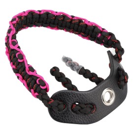 SUNYA Archery Bow Wrist Sling, 550 Paracord Strap Comfortable on Hand.100% Full Grain Leather Yoke, Multiple Camo Colors.Fit Compound Bow Stabilizer & Recurve. (Mirage-C4)