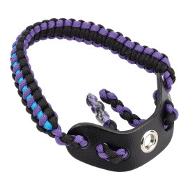 SUNYA Archery Bow Wrist Sling, 550 Paracord Strap Comfortable on Hand.100% Full Grain Leather Yoke, Multiple Camo Colors.Fit Compound Bow Stabilizer & Recurve. (Halo 45)