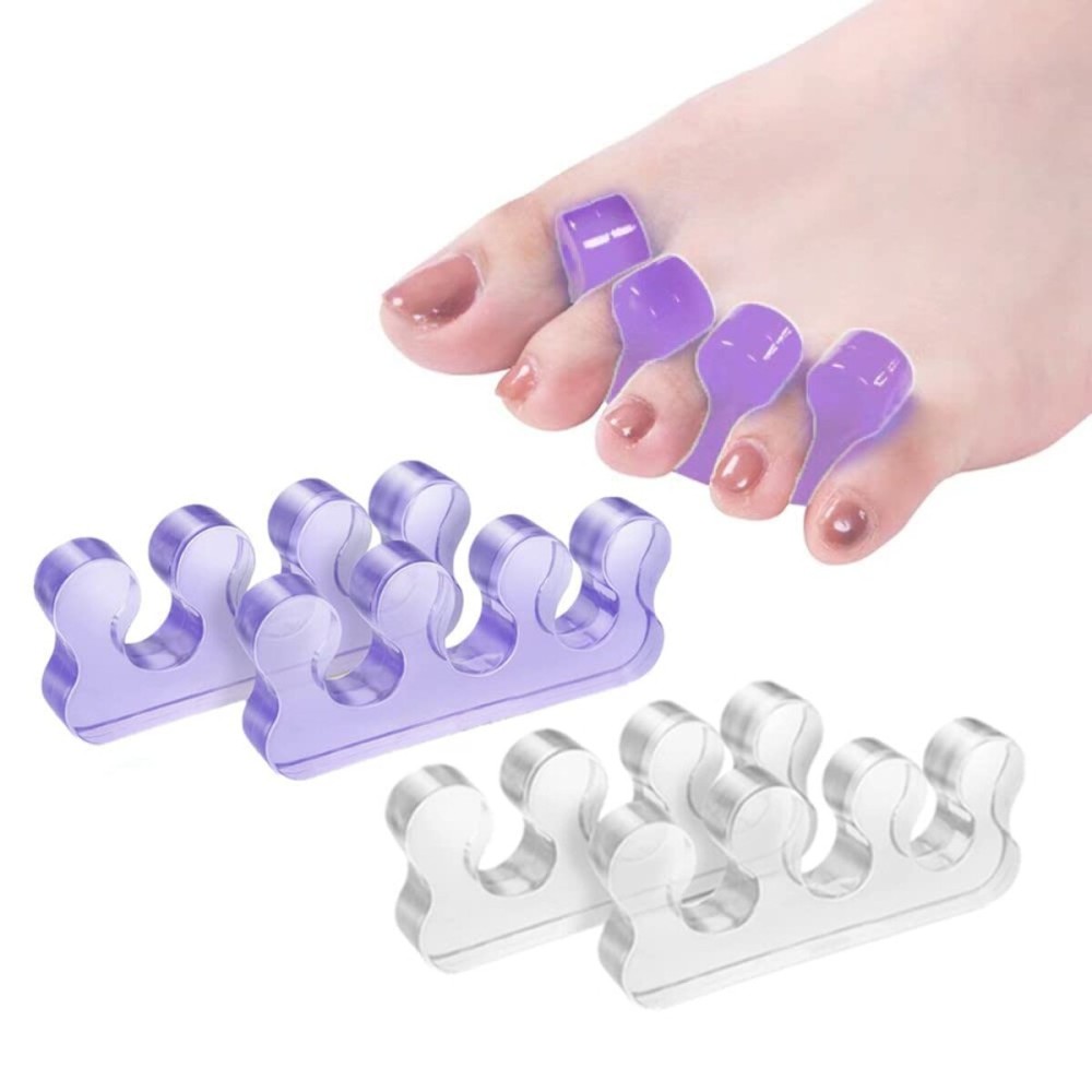 ZaxSota Toe Separators for Bunion & Nail Polish Application - Orthopedic Gel Material, Pedicure Toe Spacers for Toenail Separation, Washable & Reusable Soft Gel Pedicure Kit for Women