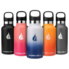 HYDRO CELL Stainless Steel Water Bottle with Straw & 2 Standard Mouth Lids (32oz 24oz 20oz 16oz) Keeps Liquids Hot or Cold w/Double Wall Vacuum Insulated Leak Proof Sport Design (Navy/White 16oz)