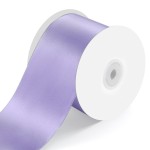 3 Wide x 25 Yards Single Face Polyester Satin Ribbon, Satin Ribbon for Crafts, Gift, Hair Bows, Wedding Party Decoration, Bow Making & Other Projects (Lavender)