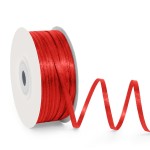 1/8 Wide x 100 Yards Single Face Polyester Satin Ribbon, Satin Ribbon for Crafts, Gift, Hair Bows, Wedding Party Decoration, Bow Making & Other Projects (Red)