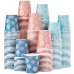 SIUQ [600 Pack 5 oz Paper Cups, Disposable Bathroom Cups, Small Mouthwash Cups, Hot/Cold Beverage Drinking Mini Cup for Party, Picnic, BBQ, Travel (Daisy)