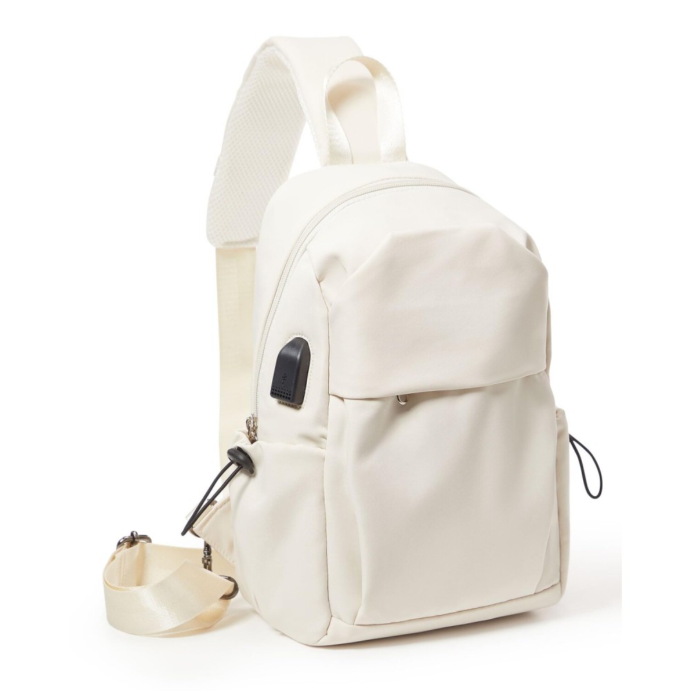 Tactical Backpacks Small Sling Bag Crossbody Backpack Shoulder Bag for Men Women, Multipurpose Anti-Theft Cross Body Chest Bags, One Strap Backpack for Walking Biking Travel Cycling Off White