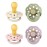 BIBS Boheme Soother 4-Pack | BPA Free Dummy Pacifier | Round Nipple | Natural Rubber Latex | Made in Denmark| Size 0-6 Months | Dusky Lilac Mix