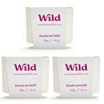 Wild - Refillable Deodorant - Coconut & Vanilla Refill Trio Pack - Vegan - Aluminum Free - Long Lasting Protection - 3 Pack of 1.41oz Refills