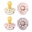 BIBS Boheme Soother 4-Pack | BPA Free Dummy Pacifier | Round Nipple | Natural Rubber Latex | Made in Denmark | Size 0-6 Months | Woodchuck Mix