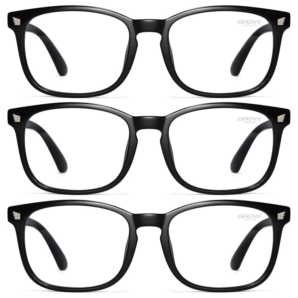 Gaoye Stylish Blue Light Glasses for Woman - Computer Glasses for Blue Light Blocking - Lightweight Frames - 3 pack