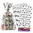 Coqofa 100 Pcs 6X10 Dog Paw Bone Cellophane Treat Bags - Clear Candy Cookie Bags with Twist Ties for Pet Treat Party Favor - Black