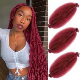 Marley Twist Braiding Hair Afro Twist Hair 24 Inch 3 Packs, Springy Afro Twist Hair Pre Fluffed Spring Twist Hair Pre Stretched Wrapping Hair for Soft Locs Hair Extensions (24 Inch (Pack of 3), Bug)