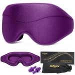 BeHoomi Sleep Mask, Premium Eye Mask for Sleeping, 3D Ergonomic Designed Sleeping Mask, Upgraded Light Blocking & Blindfold Sleep Masks for Women, Men (Purple)