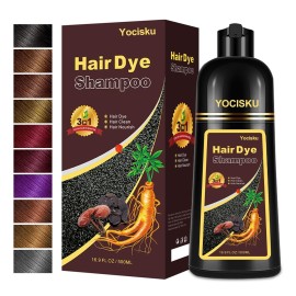 Yocisku Hair Dye, Hair Dye Shampoo for Women & Men, Color Shampoo Hair Dye 16.9 Fl Oz, Safe and Natural Champu Para Canas (Wine Red)