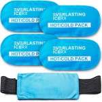 Reusable Hot and Cold Gel Ice Pack Wrap (4 Pack) for Injuries - Adjustable & Flexible for Knees, Back, Shoulders, Arms, and Legs - Reusable