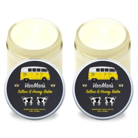 Vanman\'s Tallow and Honey Balm With No Added Scent (2 Pack) - Beef Tallow Face Moisturizer with Grass-Fed/Finished Beef Tallow for Skin, Organic Raw Honey and Beeswax, Cold Pressed Olive Oil - 2 oz