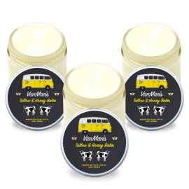 Vanman\'s Tallow and Honey Balm With No Added Scent (3 Pack) - Beef Tallow Face Moisturizer with Grass-Fed/Finished Beef Tallow for Skin, Organic Raw Honey and Beeswax, Cold Pressed Olive Oil - 2 oz