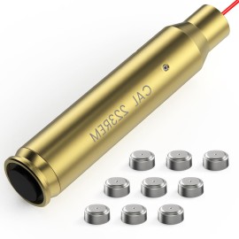 Feyachi Red Bore Sighting Laser 223 5.56mm Switch Design Laser Boresighter with 3 Sets of Batteries