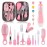 Baby Grooming Kit, Infant Safety Care Set with Hair Brush Comb Nail Clipper Nasal Aspirator,Baby Essentials Kit for Newborn Girls Boys (Pink 20 in 1)