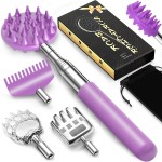 TUKUOS Telescoping Back Scratcher with 5Pcs Detachable Scratching Heads, Back Scratcher for Men/Women,Dual Sides Scratcher/Metal Paw/Rake Scratcher Christmas Gifts Stocking Stuffers for Women Men