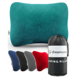 DREAMCARE Camping Pillow, Memory Foam Travel Pillow, Camping Accessories - Small Pillow Camping Essentials Camping Pillows for Sleeping, Backpacking Pillow, Travel Pillows for Sleeping (Medium,Green)