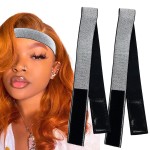 Atimiaza 2 Pcs Elastic Bands for Wig, Silver Lace Melting Edge Wrap to Lay Edges (Silver, Pack of 2)
