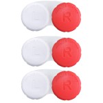 RHUI Cases for Contact Lens, Travel Daily Use 3 Pack Red