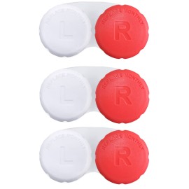 RHUI Cases for Contact Lens, Travel Daily Use 3 Pack Red