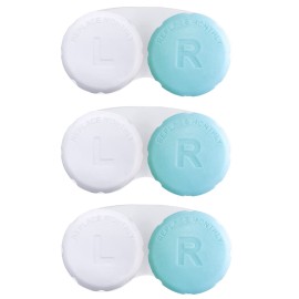 RHUI Contact Lens Cases for Travel, Daliy Use-3 Pcs Light Blue