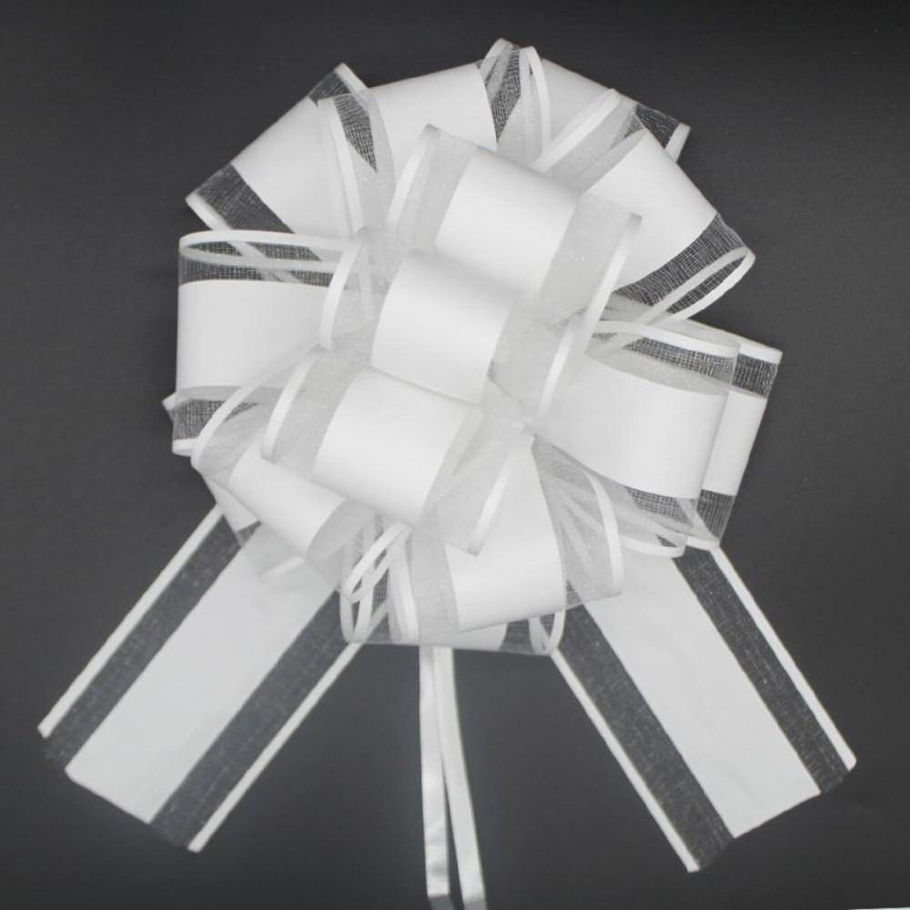 HSXJJ 6 PCS White Bows for Gift Wrapping,White Gift Bow,6 inches,for Wrapping Gift Wedding Ribbon Bows or Flower Decorations,Party Gift Wrapping(White)