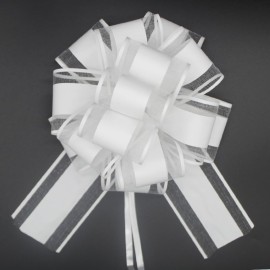 HSXJJ 6 PCS White Bows for Gift Wrapping,White Gift Bow,6 inches,for Wrapping Gift Wedding Ribbon Bows or Flower Decorations,Party Gift Wrapping(White)