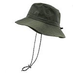 woogwin Waterproof Bucket Rain Hat with Chin Strap Quick Dry Packable Boonie Sun Hat Safari Hat UV Protection(Green)