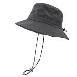 woogwin Waterproof Bucket Rain Hat with Chin Strap Quick Dry Packable Boonie Sun Hat Safari Hat UV Protection(Darkgrey)