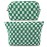 SOIDRAM 2 Pieces Makeup Bag Large Checkered Cosmetic Bag Capacity Canvas Mix Travel Toiletry Bag Organizer Cute Makeup Brushes Aesthetic Accessories Storage Bag for Women, Checkered Mix Green