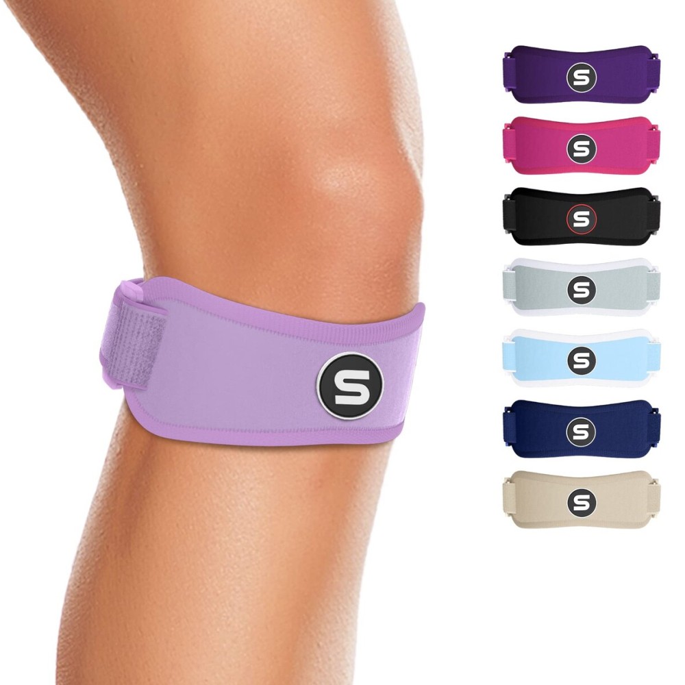Sleeve Stars Swedish Brand Patellar Tendon Support Strap for Women & Men Effective Osgood Schlatter Knee Brace Youth & Kids Knee Brace with 3 Adjustable Length fits 12-24 (Pair/Light Purple/Adult)