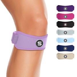 Sleeve Stars Swedish Brand Patellar Tendon Support Strap for Women & Men Effective Osgood Schlatter Knee Brace Youth & Kids Knee Brace with 3 Adjustable Length fits 12-24 (Pair/Light Purple/Adult)