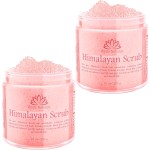 Pink Himalayan Salt Body Scrub (Pack of 2), Deep Cleansing & Moisturizing scrubber For Women, Exfoliating Scrub for Soft Skincare, Removes Dead Skin Cells, Natural Face, Foot, Hands Exfoliation