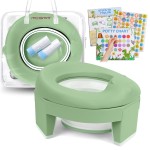 MCGMITT Portable Potty for Kids Travel - Foldable Training Toilet Chair for Toddler Girls with Storage Bags, Potty Training Toilet for Outdoor and Indoor Easy to Clean(Green)