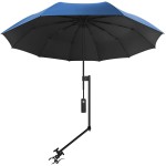 UPF 50+ Beach Umbrella with Adjustable Universal Clamp