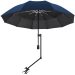 UPF 50+ Beach Umbrella with Adjustable Universal Clamp