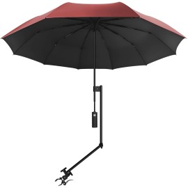 XLINGZA UPF 50+ Beach Umbrella with Adjustable Universal Clamp